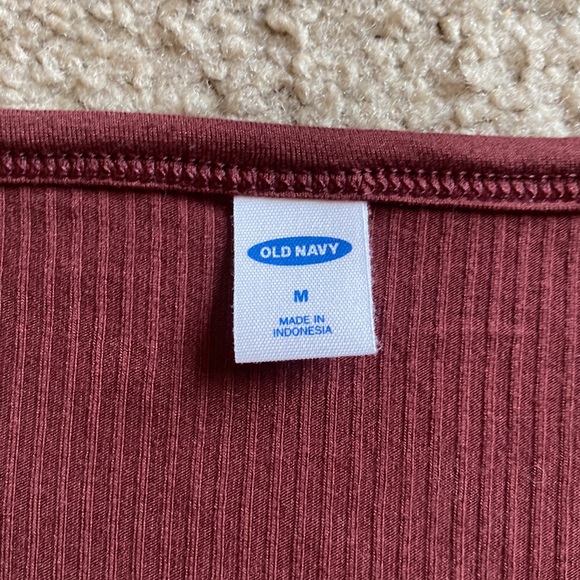 Old Navy Maroon Button Long Sleeve - Picture 2 of 4